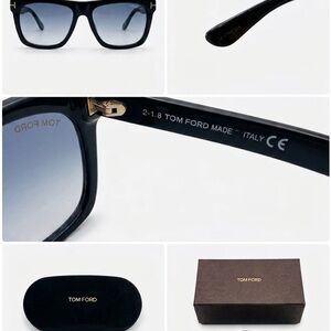 Tom Ford Morgan TF513 Square Sunglasses - Shiny Black & Blue Gradient
